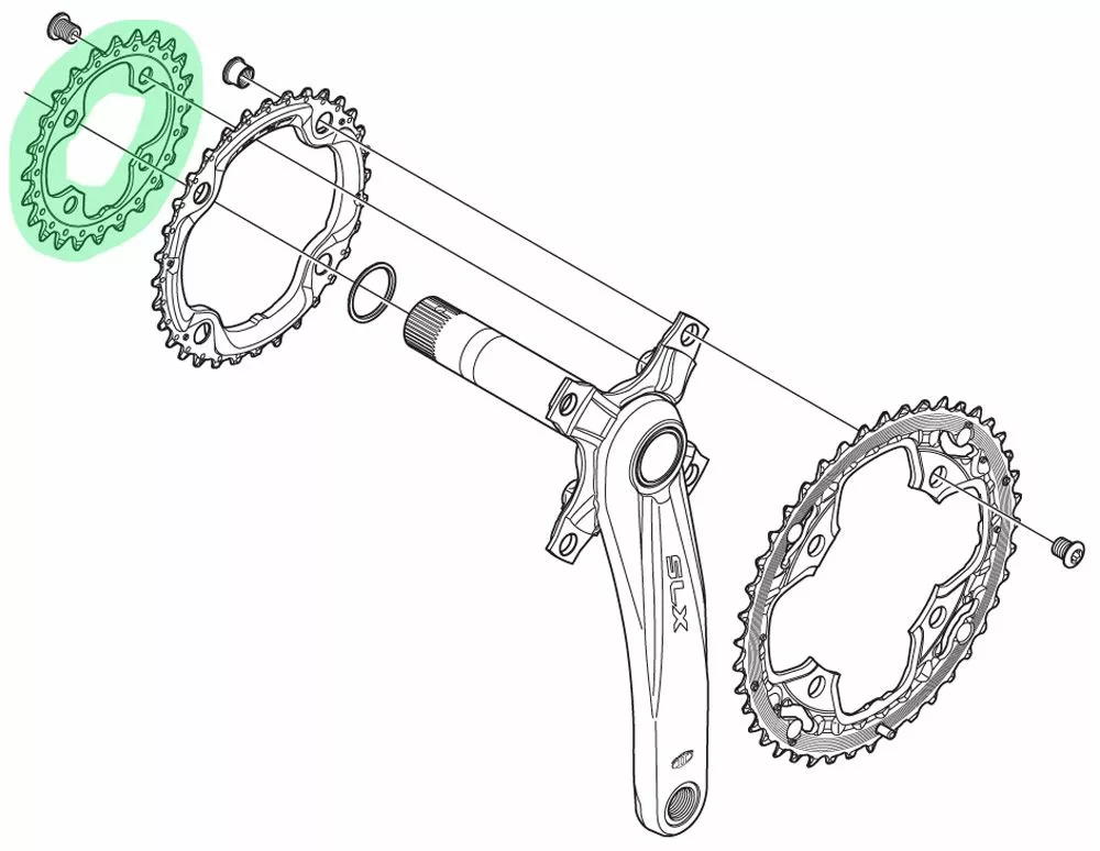 Shimano Plato SLX De 10 Velocidades Para FC-M660/FC-M670 De 24 Dientes 10 Velocidades | Bike-Discount 4 Shimano Plato SLX De 10 Velocidades Para FC-M660/FC-M670 De 24 Dientes 10 Velocidades | Bike-Discount - Imagen 2
